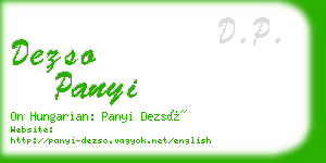 dezso panyi business card